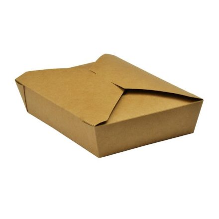 Lebomló ételtároló doboz, karton, zsírálló bevonattal, 1500ml I 280db/karton