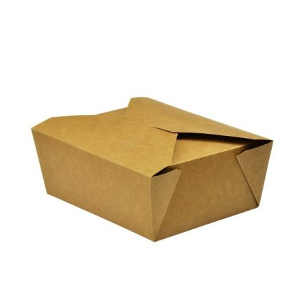 Lebomló ételtároló doboz, karton, zsírálló bevonattal, 1300ml I 300db/karton