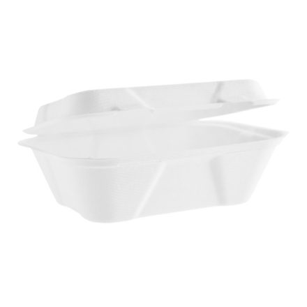 7 x 5in regular bagasse clamshell