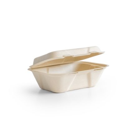 7 x 5in regular bagasse clamshell