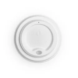   Lebomló kávéspohár tető, cukornád, 79 mm, 2,3 dl pohárhoz | 50 db/csomag