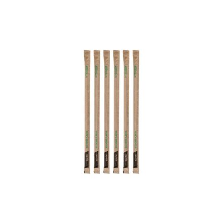 Jumbo green stripe 8mm paper straw, 7.8in