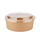 Lebomló salátás doboz, papír+PLA, 750 ml, kraft, prémium I 50 db/cs