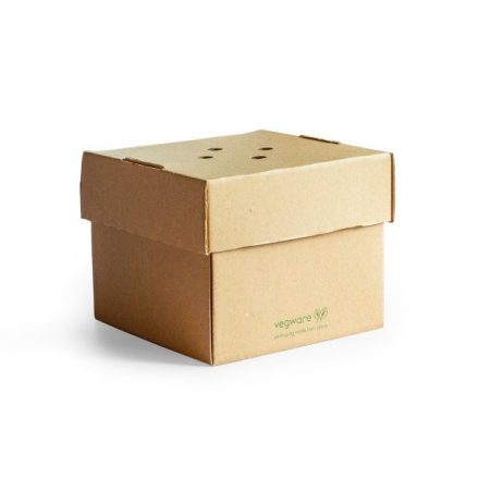 Lebomló prémium hamburgeres doboz, kraft papír (10,5x10,5cm)