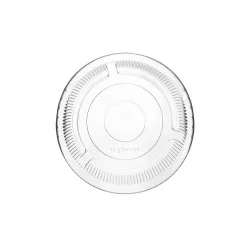   Lebomló pohártető szívószálnyílás nélkül, lapos, PLA, 96 mm pohárhoz | 50 db/csomag