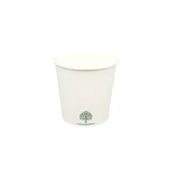 Papírpohár, 100 ml, műanyagmentes, fehér | 50 db/csomag