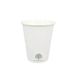 Papírpohár, 200 ml, műanyagmentes, fehér | 50 db/csomag
