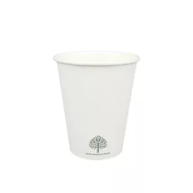 Papírpohár, 200 ml, műanyagmentes, fehér | 50 db/csomag