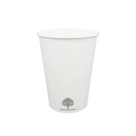 Papírpohár, 300 ml, műanyagmentes, fehér | 50 db/csomag