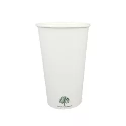Papírpohár, 400 ml, műanyagmentes, fehér | 50 db/csomag
