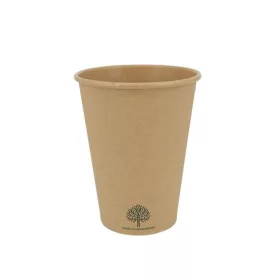 Papírpohár, 300 ml, műanyagmentes, kraft | 50 db/csomag