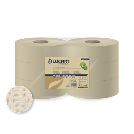 Toalettpapír, kétrétegű, nagytekercses, Ø 23cm, Fiberpack papír, barna I 6 tekercs/csomag