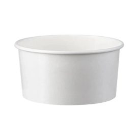 Fagyis tégely, papír és PE, 150 ml, fehér | 50 db/csomag