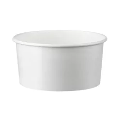Fagyis tégely, papír és PE, 240 ml, fehér | 50 db/csomag