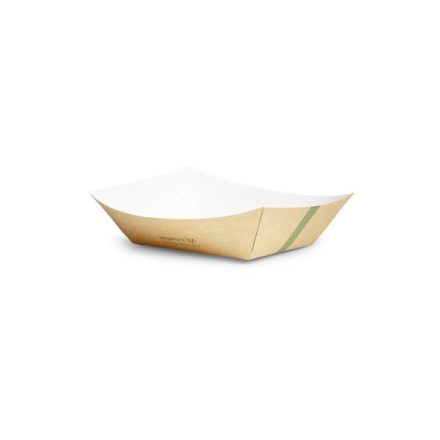 ételkínáló csónak, lebomló kraft papír, 470 ml (13*9*4 cm)