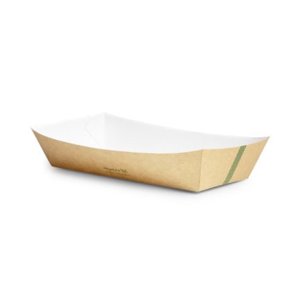 ételkínáló csónak, lebomló kraft papír, 470 ml (13*9*4 cm)