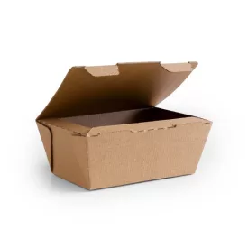   Lebomló prémium ételes doboz, kraft papír (16x11x6 cm), 300db/karton