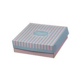 Papír sütis doboz,csíkos 25x25x8 cm | 70 db/csomag