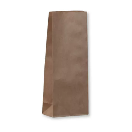 Redős, talpas papírtasak 8 x 23 + 5 cm kraft, kétrétegű | 1000 db/karton