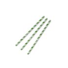 Jumbo green stripe 8mm paper straw, 7.8in