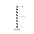 Jumbo green stripe 8mm paper straw, 7.8in