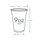 2,5 dl keskeny PLA-pohár, Ø 76 mm + 76 mm lapos PLA-tető szívószálnyílással szettben