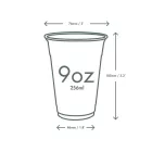 Lebomló hidegitalos pohár, PLA, keskeny, 250ml | 50 db/csomag
