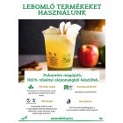 PLA pohár, standard, 3,4 dl, lebomló, 300ml szintjelzéssel, piktogrammal, hideg italokhoz