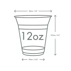 12oz/300ml CE plain PLA cold cup, 96-series, SUP marking