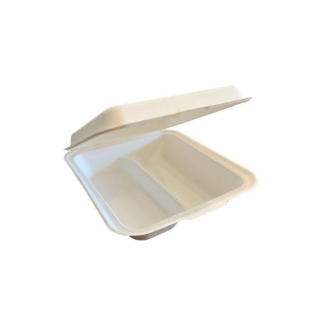 9 x 6in large bagasse clamshell