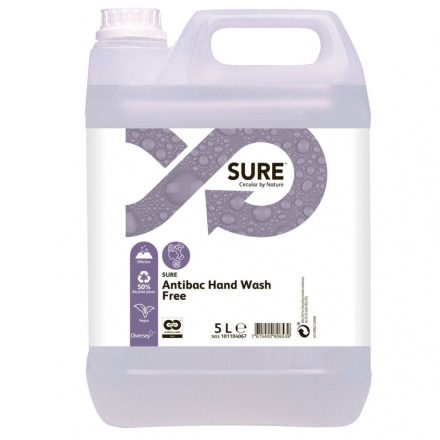 Sure Antibac HandWash Free tejsavas fertőtlenítő hatású kézmosó szappan, 5000ml I 2db/karton