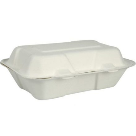 8in square bagasse lunch box