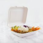 8in square bagasse lunch box