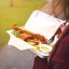 12x6in bagasse clamshell
