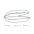 12x6in bagasse clamshell