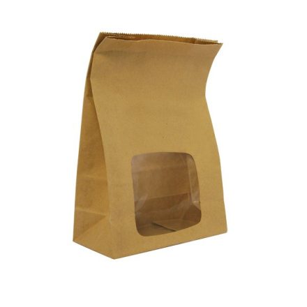 6 x 3 x 9in kraft NatureFlex window bloomer bag