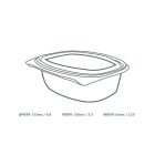 Lebomló ételtároló doboz, PLA, 4,5 dl, tetővel | 50 db/csomag