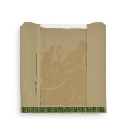 Lebomló papír zacskó, NatureFlex ablakos, 254*254mm | 1000 db/karton