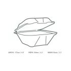7 x 7in bagasse clamshell